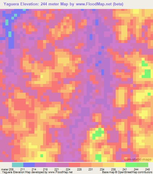 Yaguera,Venezuela Elevation Map
