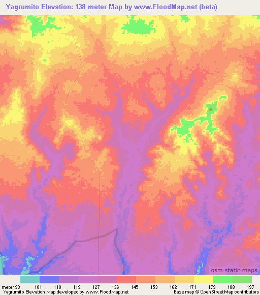 Yagrumito,Venezuela Elevation Map