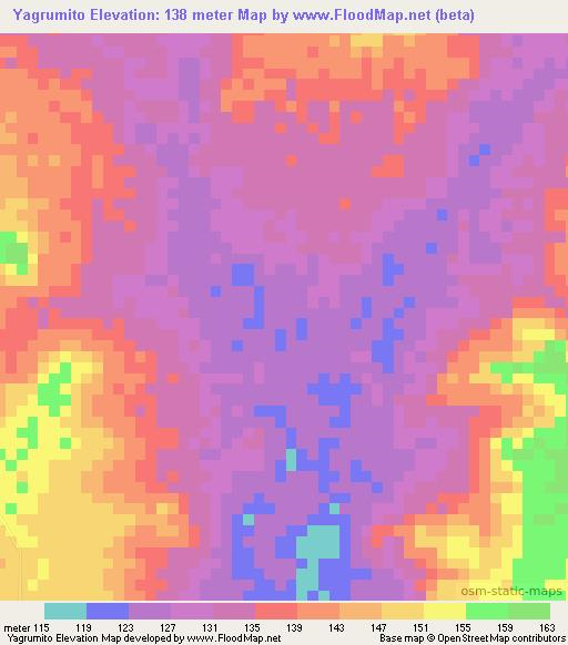 Yagrumito,Venezuela Elevation Map