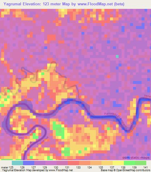 Yagrumal,Venezuela Elevation Map