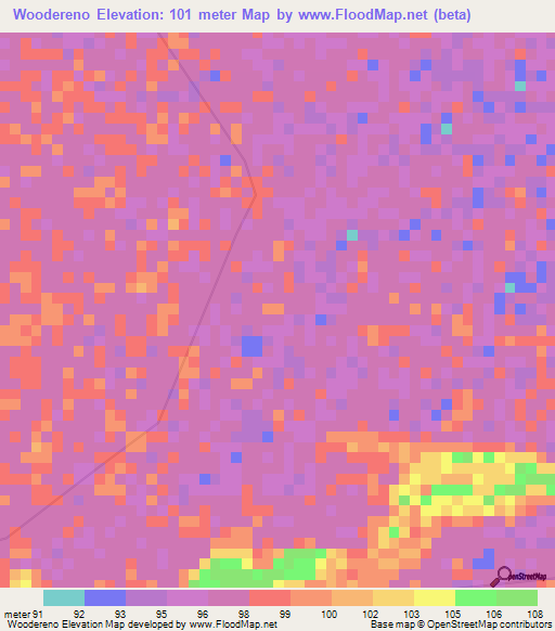 Woodereno,Venezuela Elevation Map