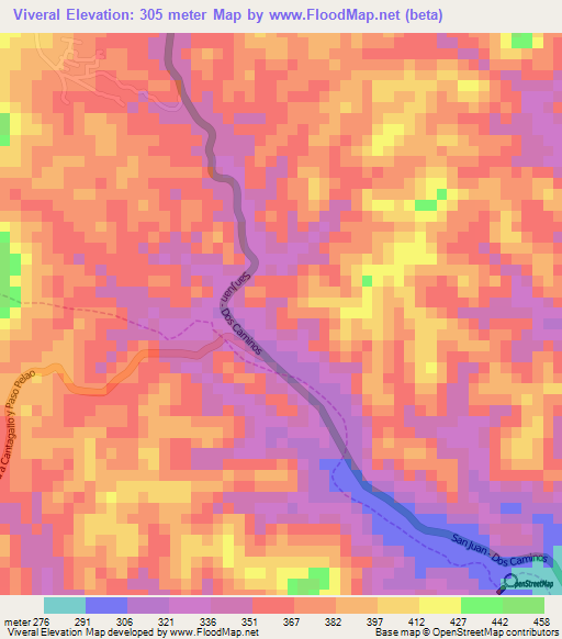 Viveral,Venezuela Elevation Map