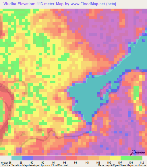 Viudita,Venezuela Elevation Map