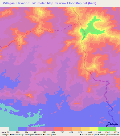 Villegas,Venezuela Elevation Map