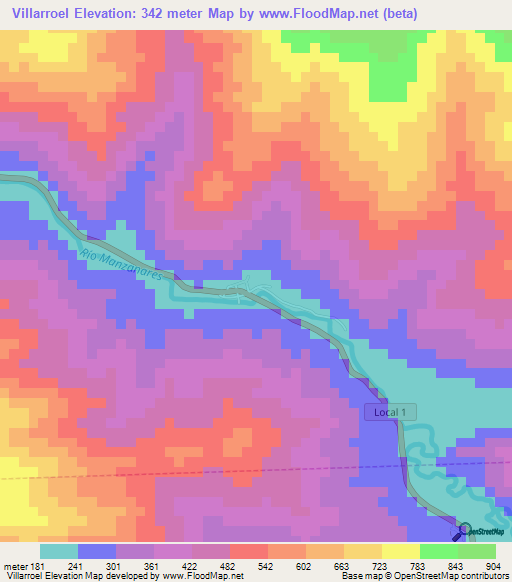 Villarroel,Venezuela Elevation Map