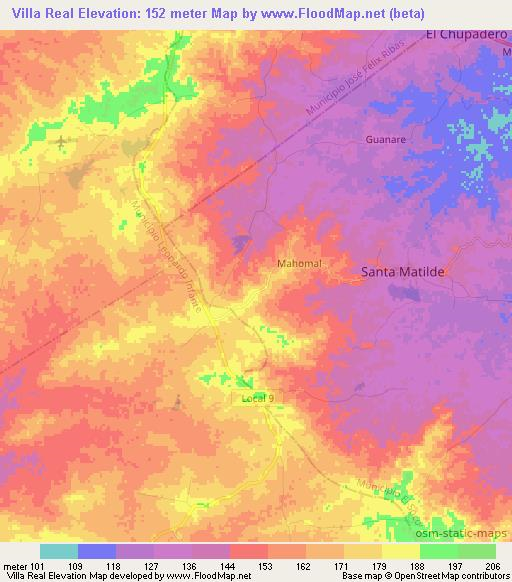 Villa Real,Venezuela Elevation Map
