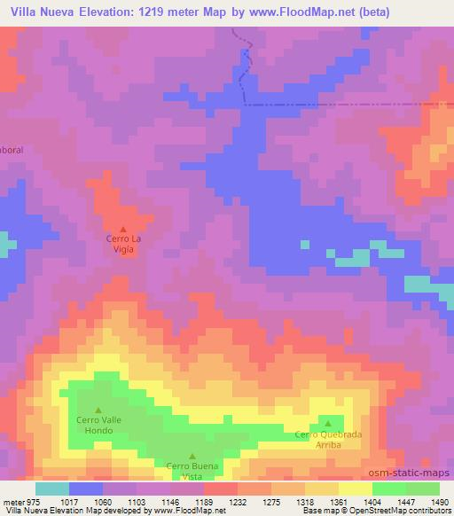 Villa Nueva,Venezuela Elevation Map