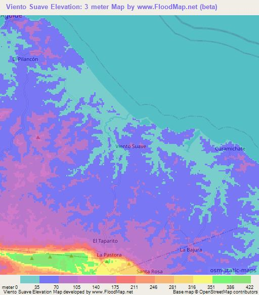 Viento Suave,Venezuela Elevation Map