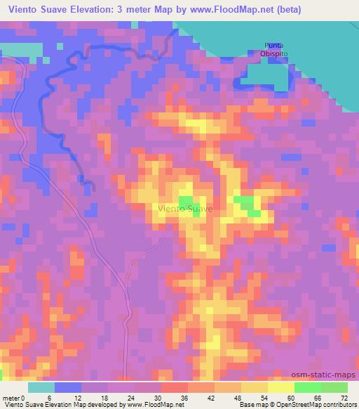 Viento Suave,Venezuela Elevation Map