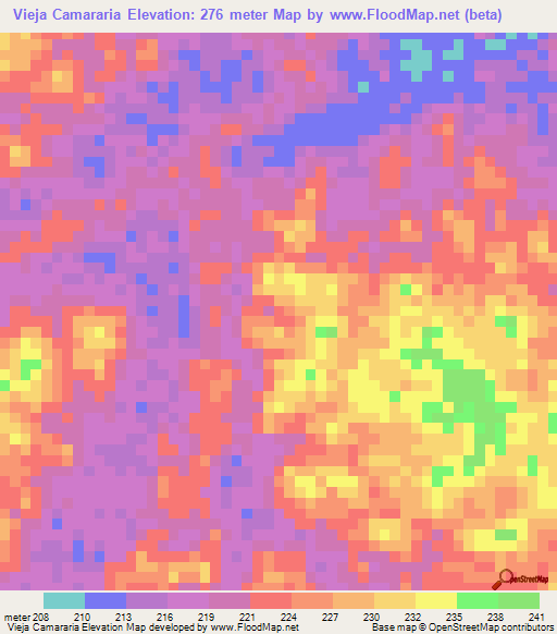 Vieja Camararia,Venezuela Elevation Map
