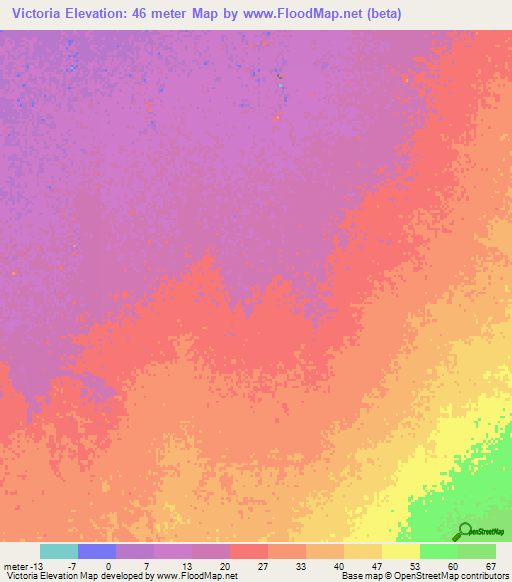 Victoria,Venezuela Elevation Map