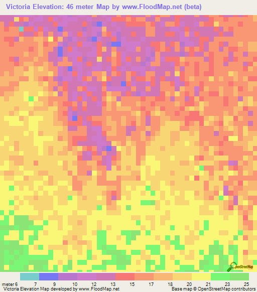 Victoria,Venezuela Elevation Map