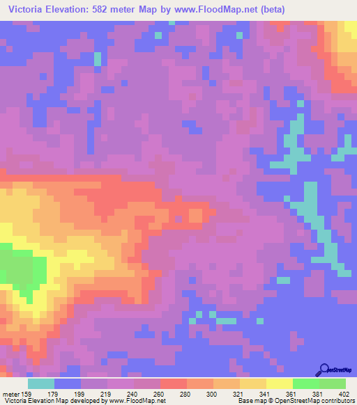 Victoria,Venezuela Elevation Map