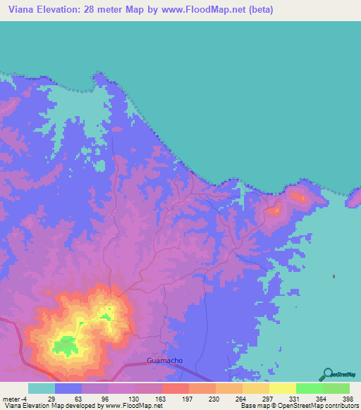 Viana,Venezuela Elevation Map
