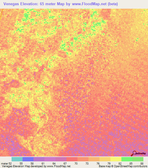 Venegas,Venezuela Elevation Map
