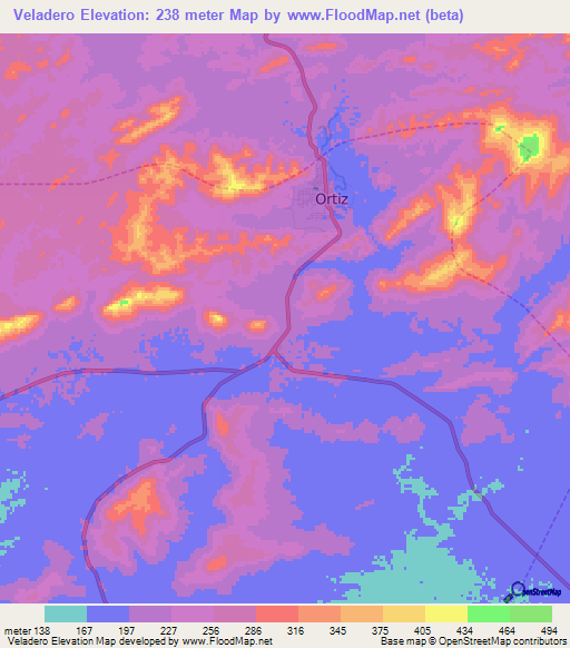 Veladero,Venezuela Elevation Map