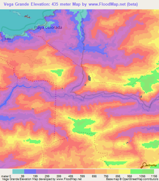 Vega Grande,Venezuela Elevation Map