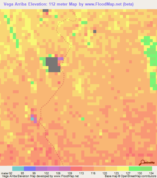 Vega Arriba,Venezuela Elevation Map