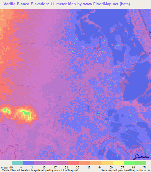 Varilla Blanca,Venezuela Elevation Map