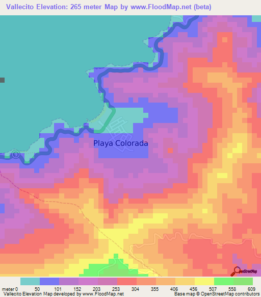 Vallecito,Venezuela Elevation Map