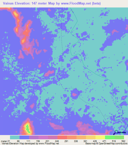 Vainas,Venezuela Elevation Map