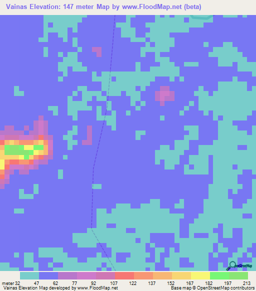 Vainas,Venezuela Elevation Map