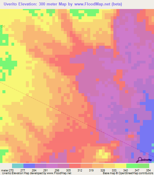 Uverito,Venezuela Elevation Map