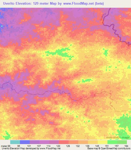 Uverito,Venezuela Elevation Map