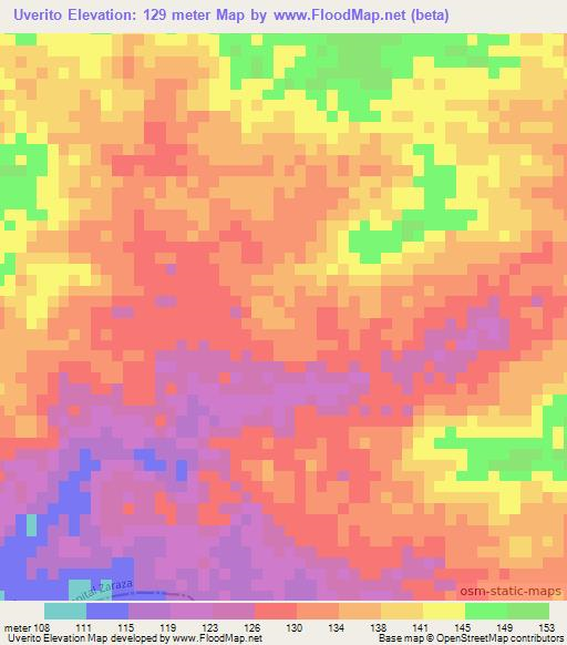 Uverito,Venezuela Elevation Map