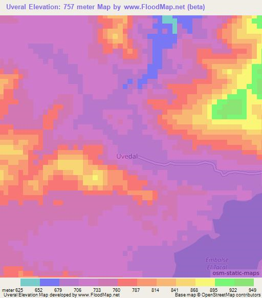 Uveral,Venezuela Elevation Map
