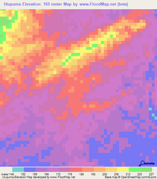 Utupuma,Venezuela Elevation Map