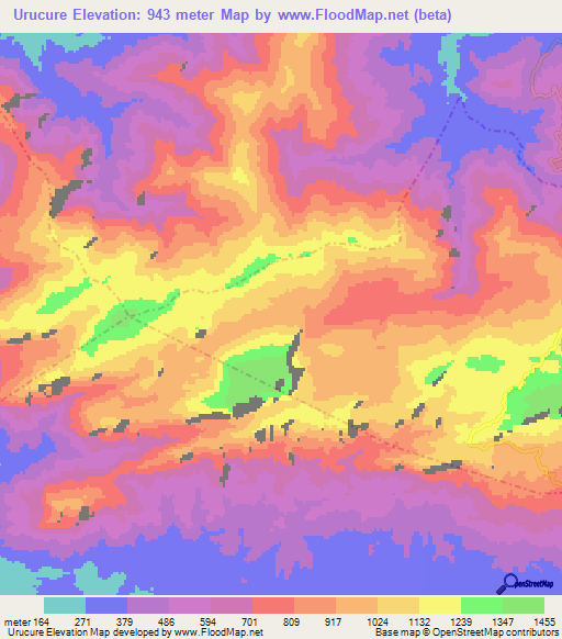 Urucure,Venezuela Elevation Map