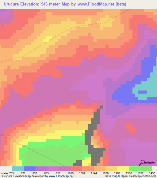 Urucure,Venezuela Elevation Map
