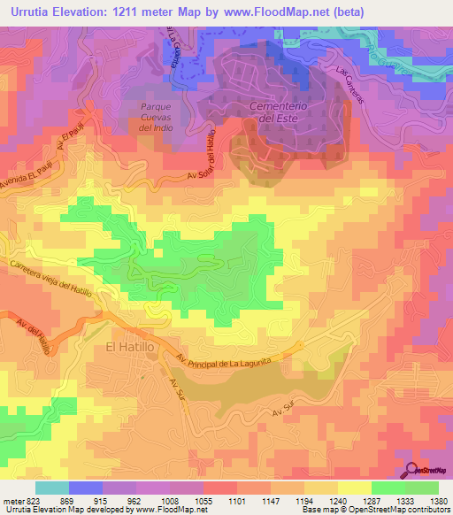 Urrutia,Venezuela Elevation Map