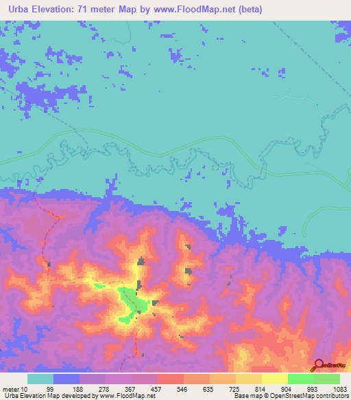 Urba,Venezuela Elevation Map