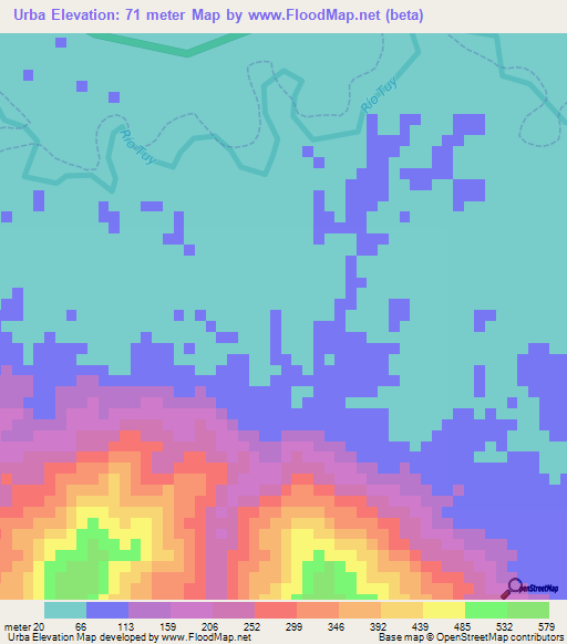 Urba,Venezuela Elevation Map