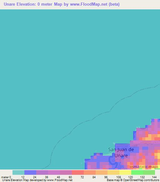 Unare,Venezuela Elevation Map