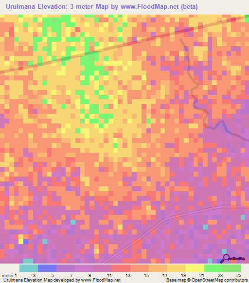 Uruimana,Venezuela Elevation Map