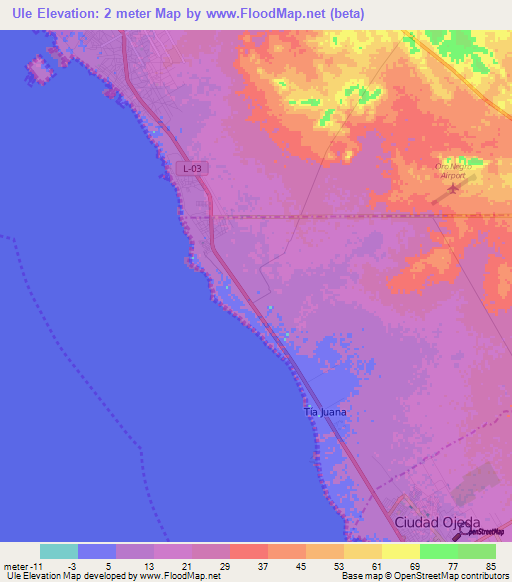 Ule,Venezuela Elevation Map