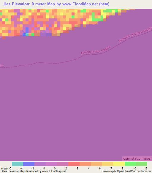 Ues,Venezuela Elevation Map