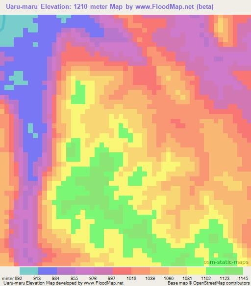 Uaru-maru,Venezuela Elevation Map