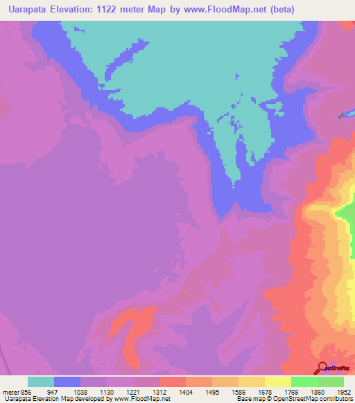 Uarapata,Venezuela Elevation Map