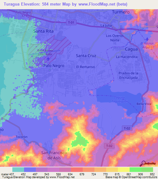 Turagua,Venezuela Elevation Map