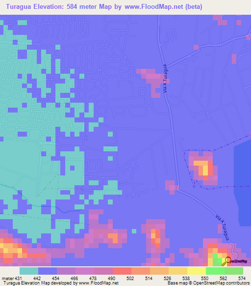 Turagua,Venezuela Elevation Map