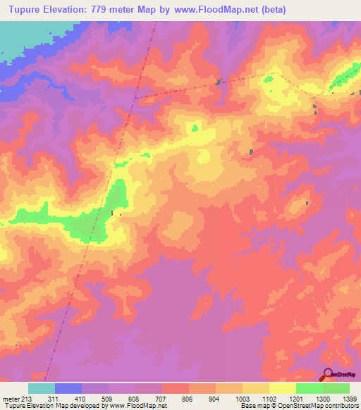 Tupure,Venezuela Elevation Map