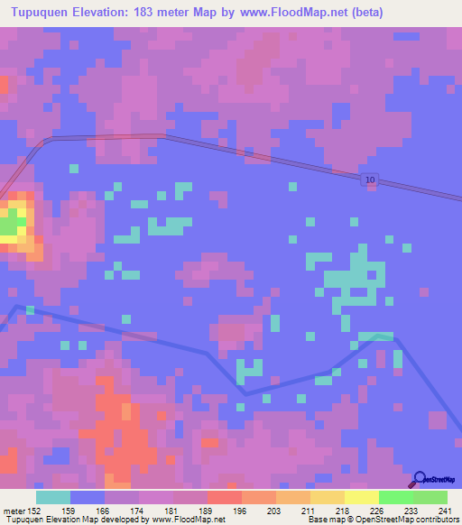 Tupuquen,Venezuela Elevation Map