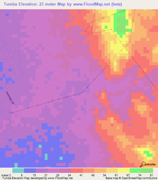 Tumba,Venezuela Elevation Map