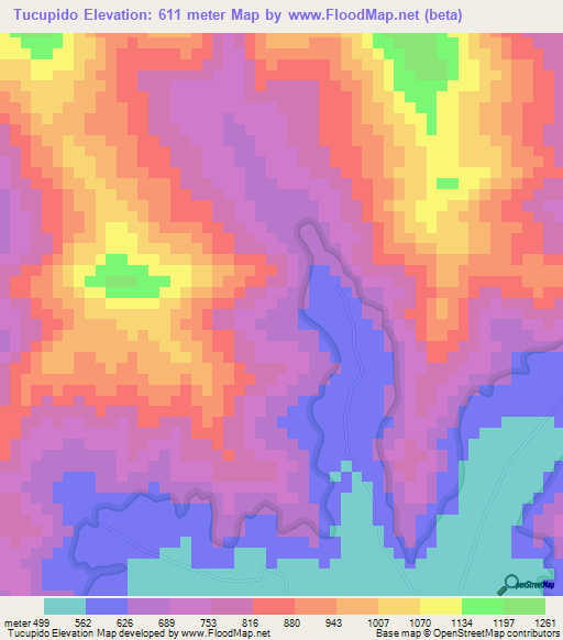Tucupido,Venezuela Elevation Map