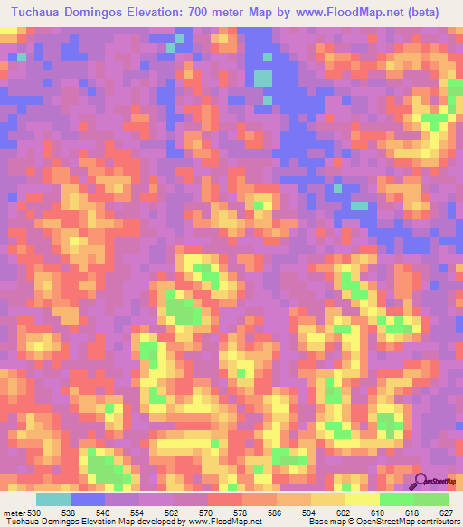 Tuchaua Domingos,Venezuela Elevation Map