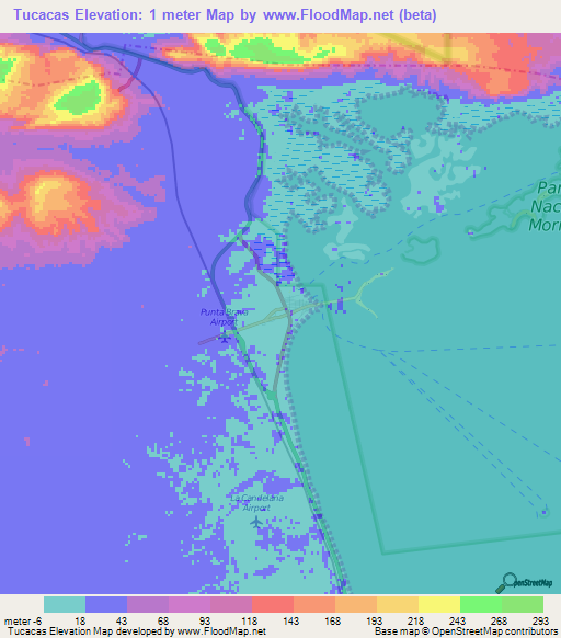 Tucacas,Venezuela Elevation Map